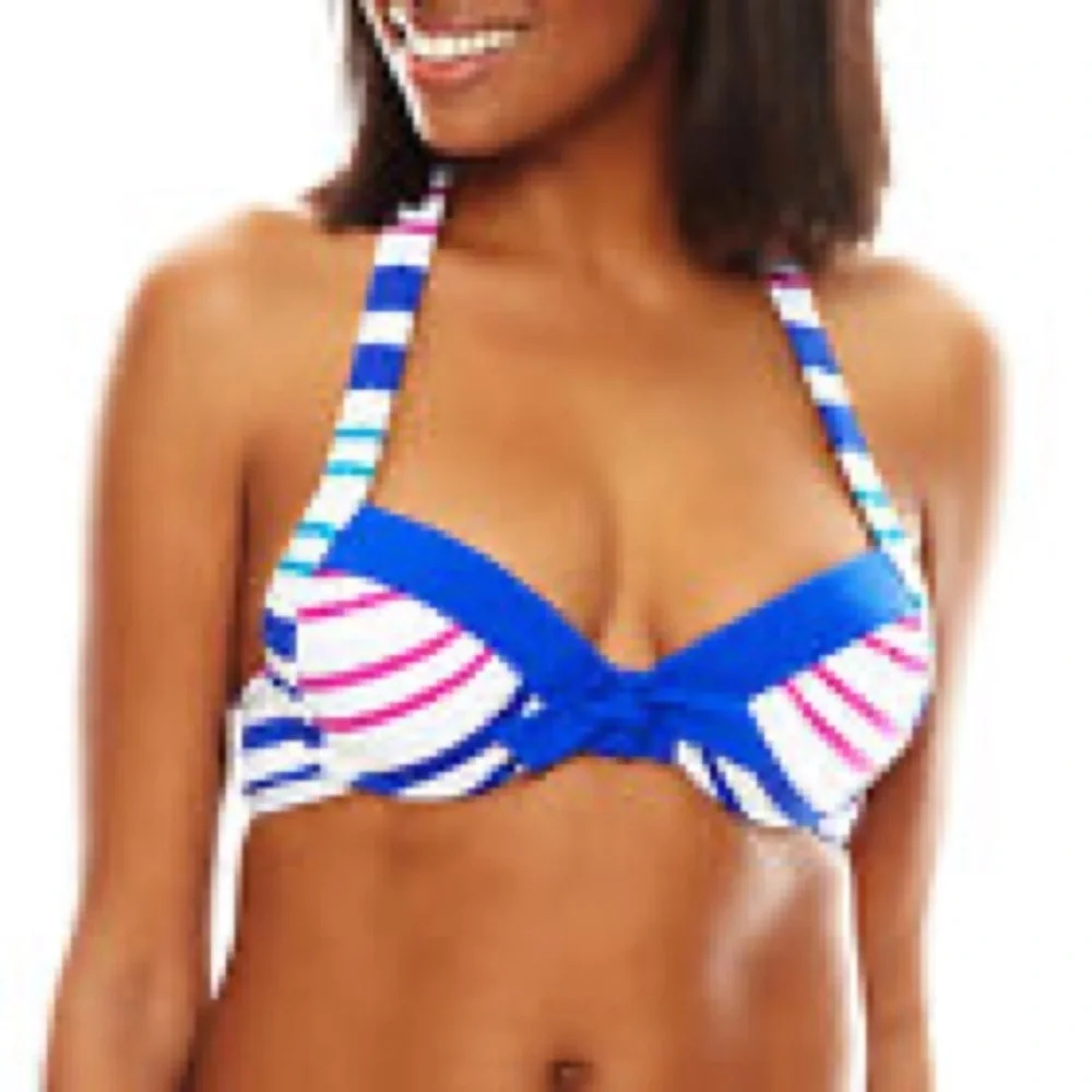 Liz Claiborne striped bikini top